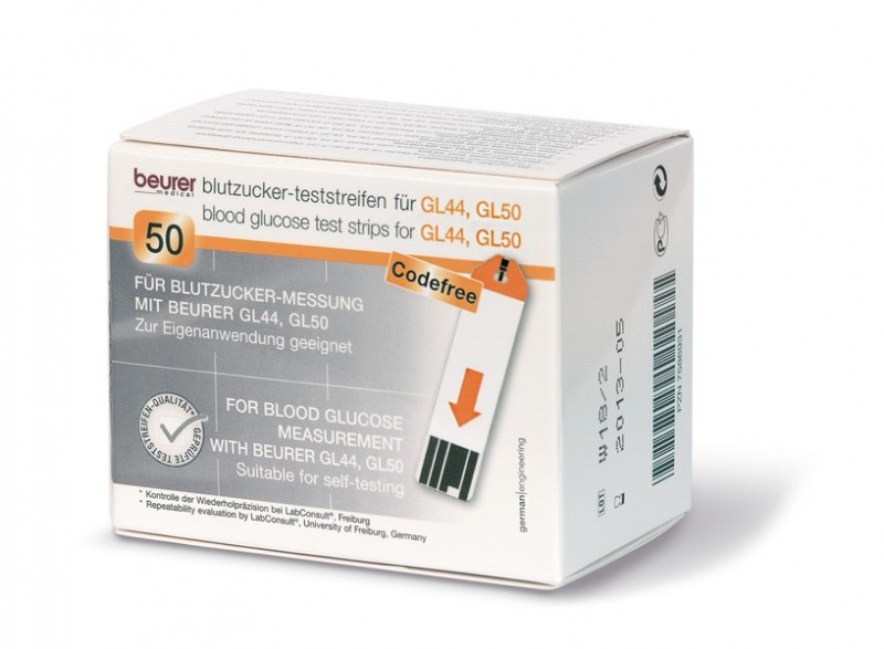 beurer GL44 blood glucose test strips (50 pcs)